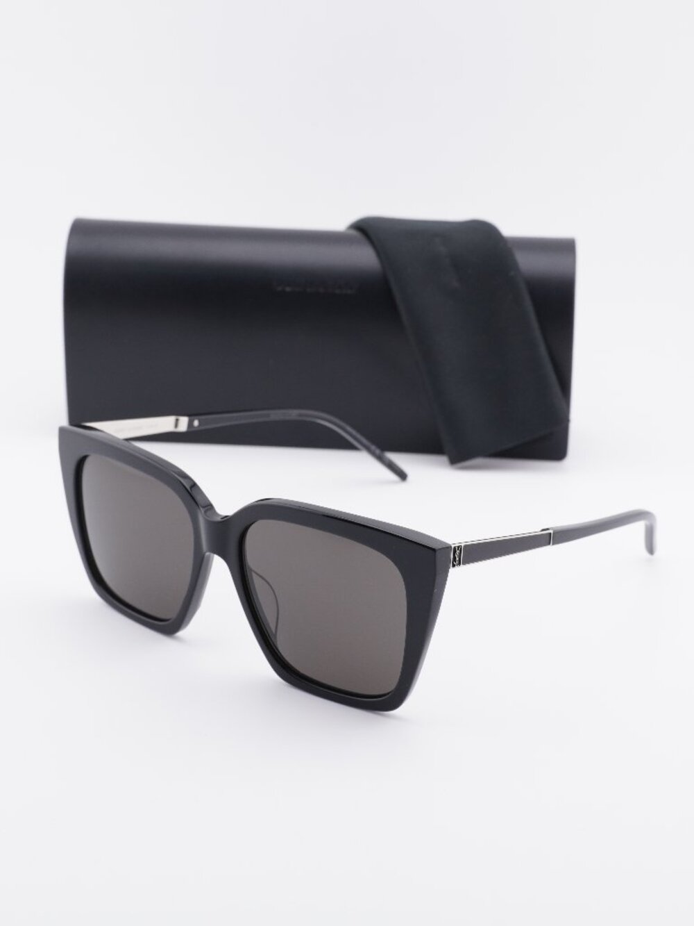 Saint Laurent SLM100 001 Square Sunglasses - Black / Black